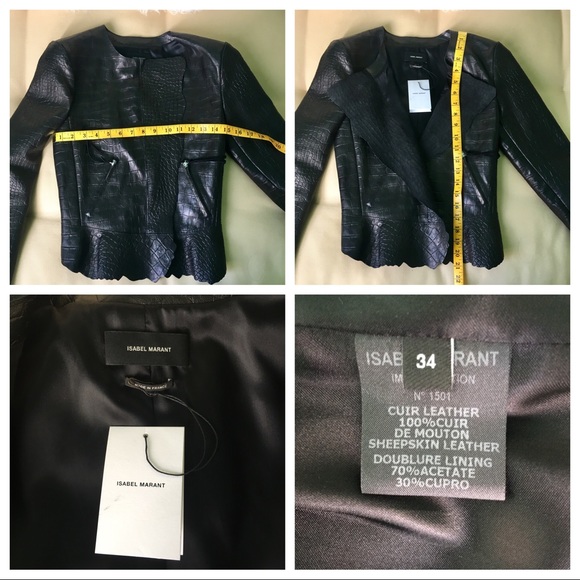 SOLD Isabel Marant Croc Embossed Leather Jacket XS - Picture 8 of 8